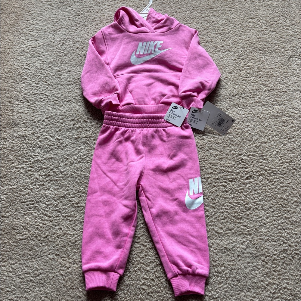 Nike Kids Pink Sweatpants & Hoodie Set